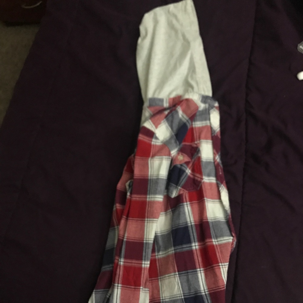 Red flannel w/ hoodie.