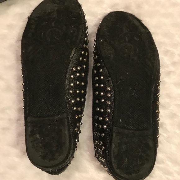❌SOLD❌ Black Glitter Flats with Studs - Picture 3 of 5