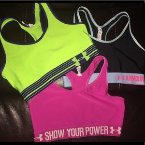 3 UA Sports Bras (M)