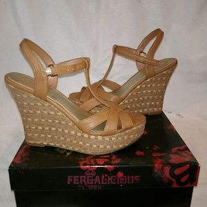 Tan heel wedges