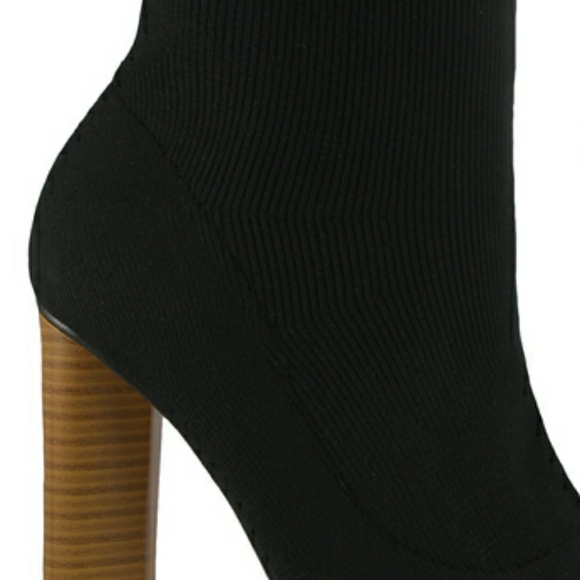 Last Size 8***🖤Black Thigh Strechy High Sock Boot - Picture 4 of 8