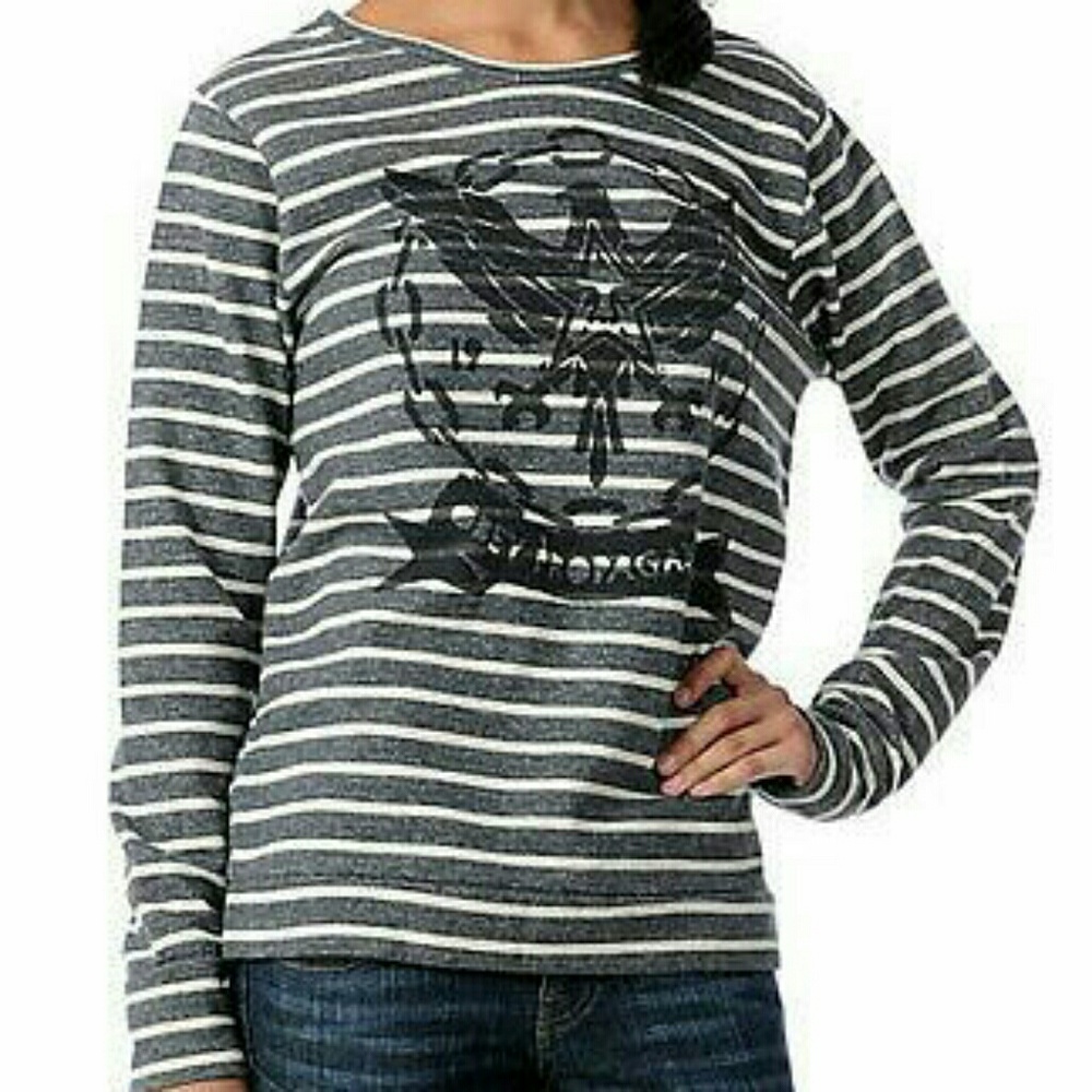 NWT obey chained eagle crewneck sweater sweatshirt pullover striped medium