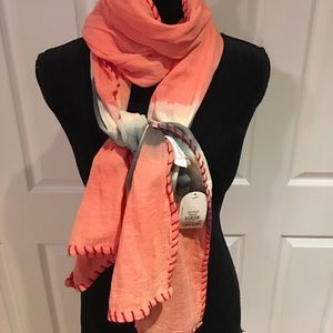 Jessica Simpson Summer Orange Gray and Cream scarf