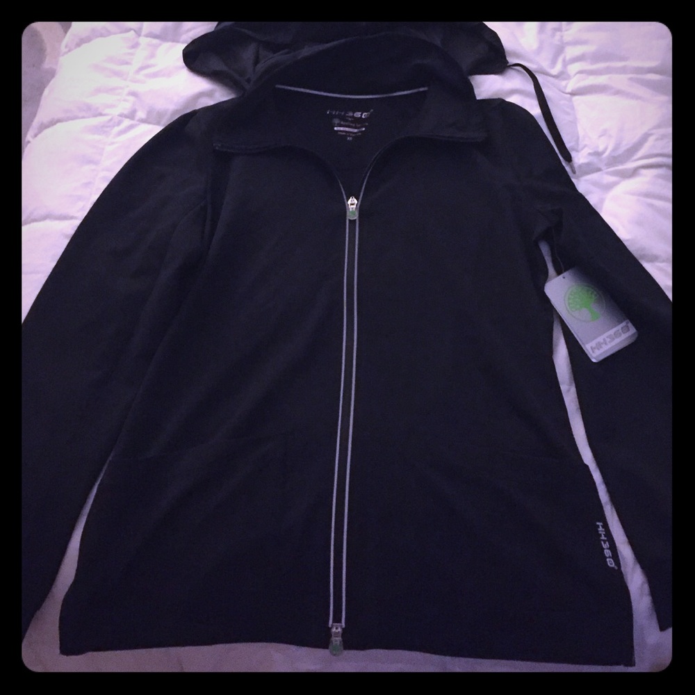 Black scrub sport jacket net