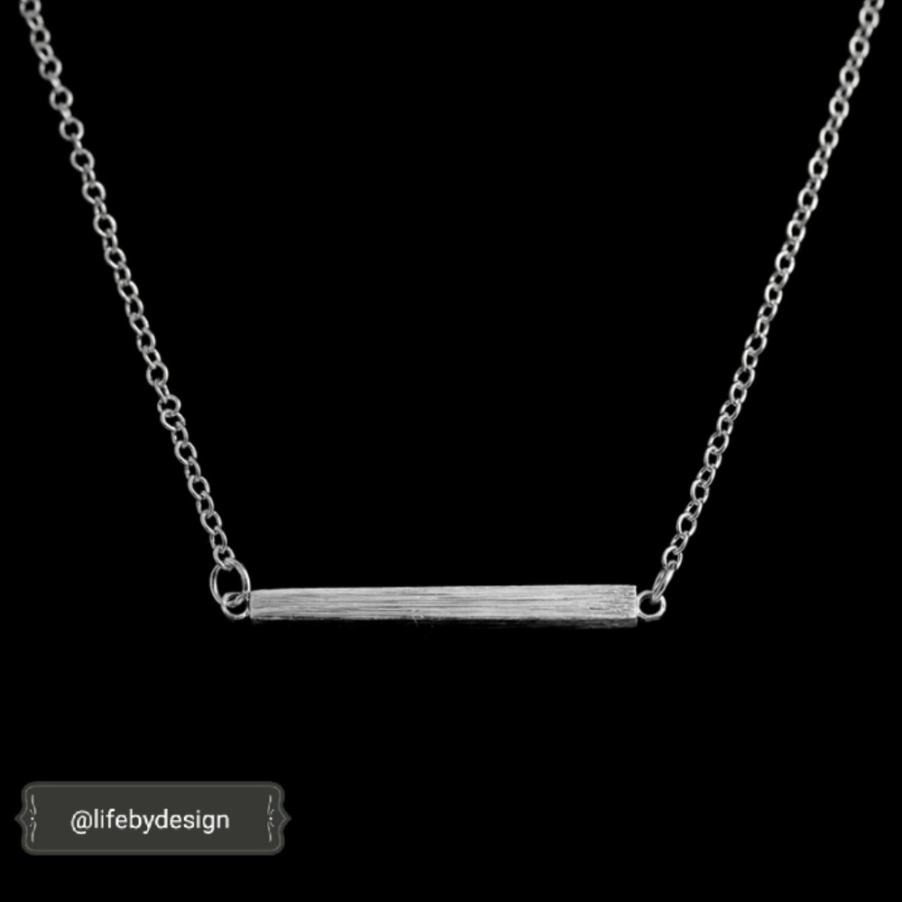 Silver Plated Bar Necklace with 18 inch chain,