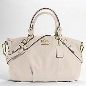 NWOT Coach Madison Leather Sophia Satchel in Bone