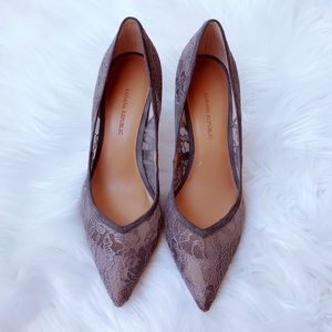 Banana Republic Grey Lace Madison Heels
