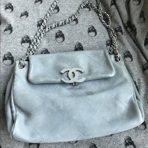 Vintage Chanel Baby Blue Purse