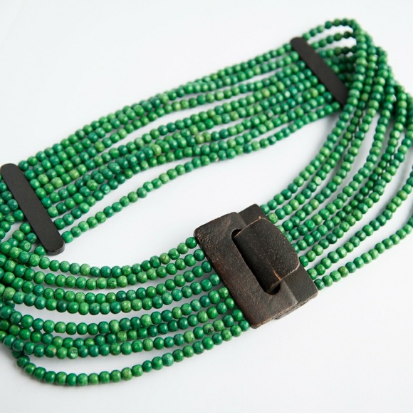 Tribal Green Belt made in wood. main image 5