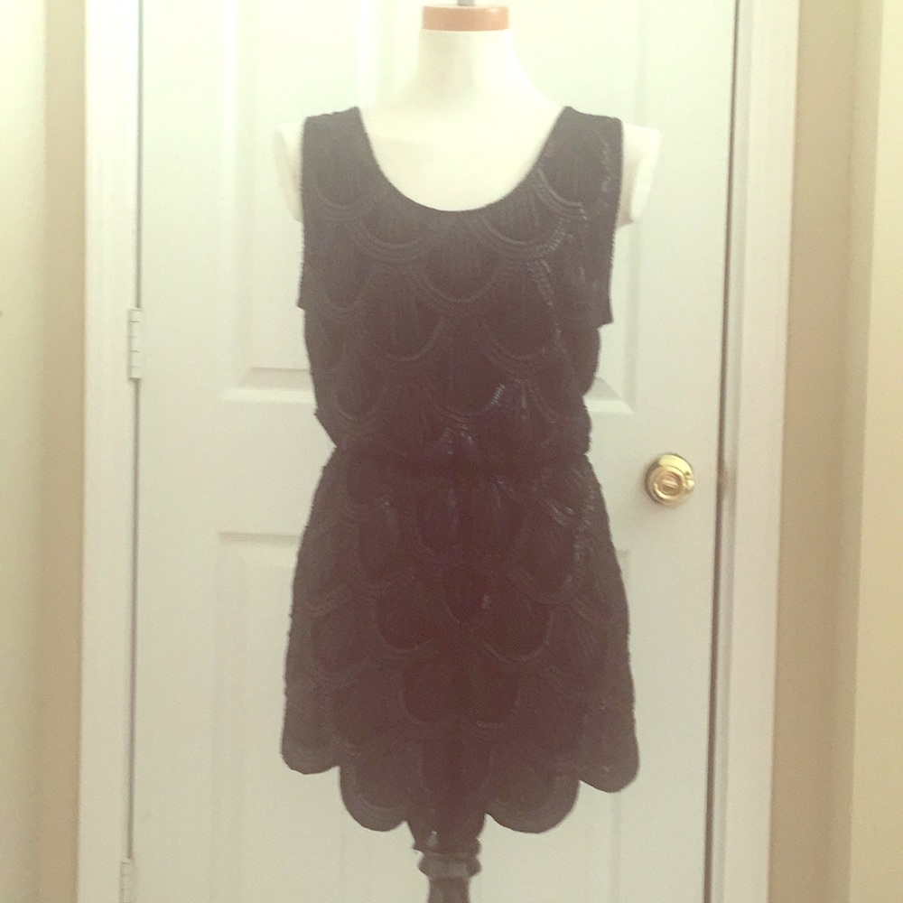 Boutique black sequence romper