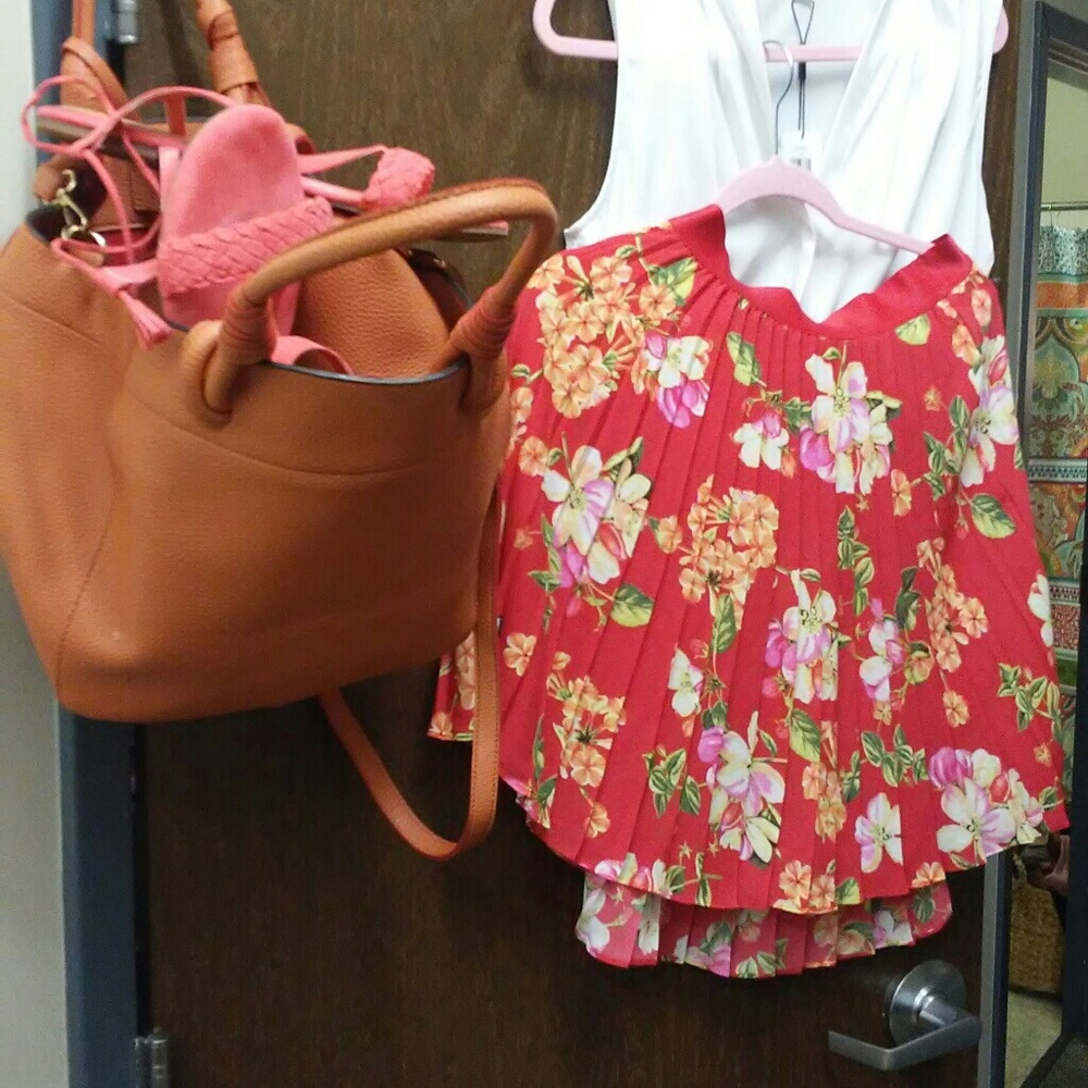 Calvin Klein and Express pleated skirt