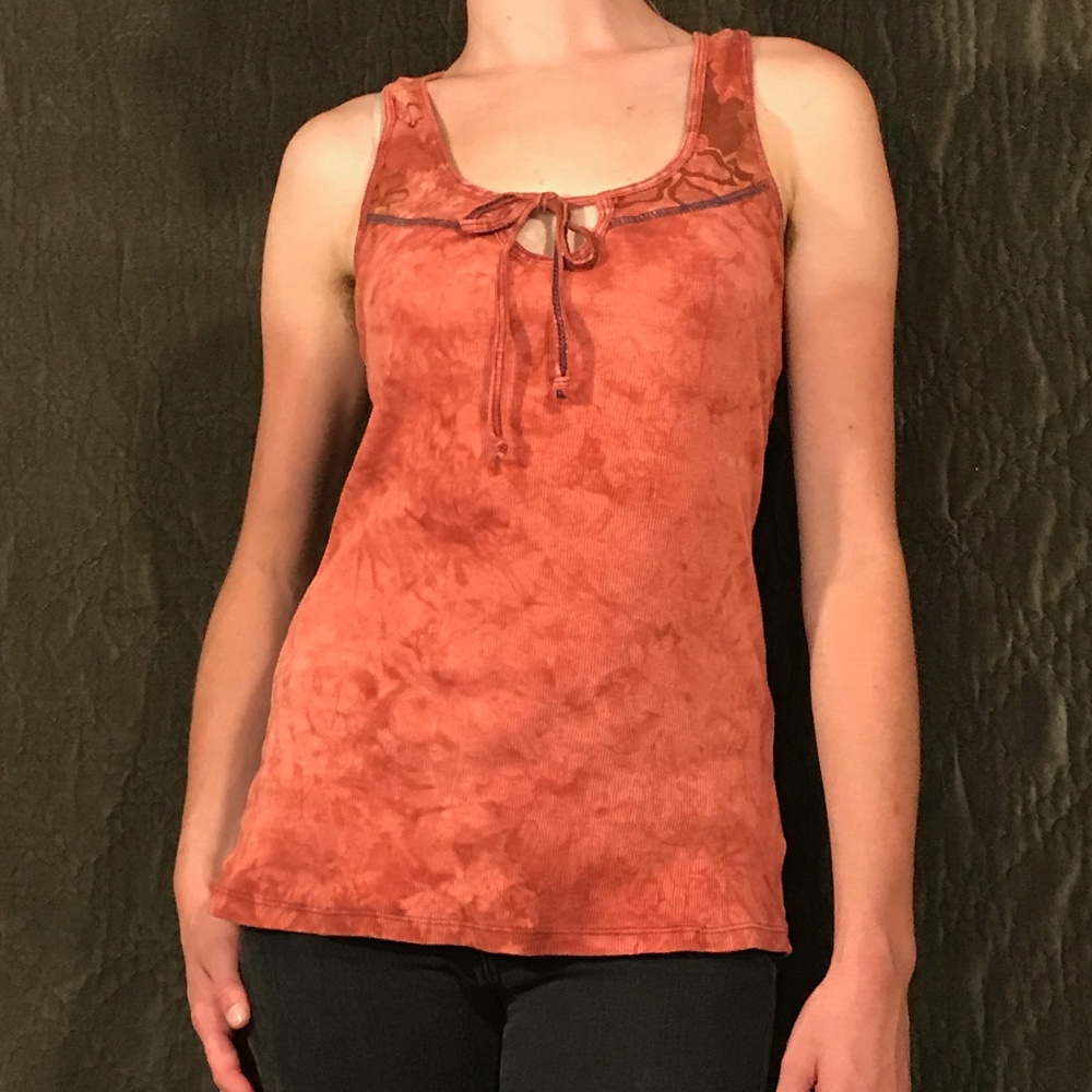 F.A.N.G Girl's large Melange Red Racerback Tank