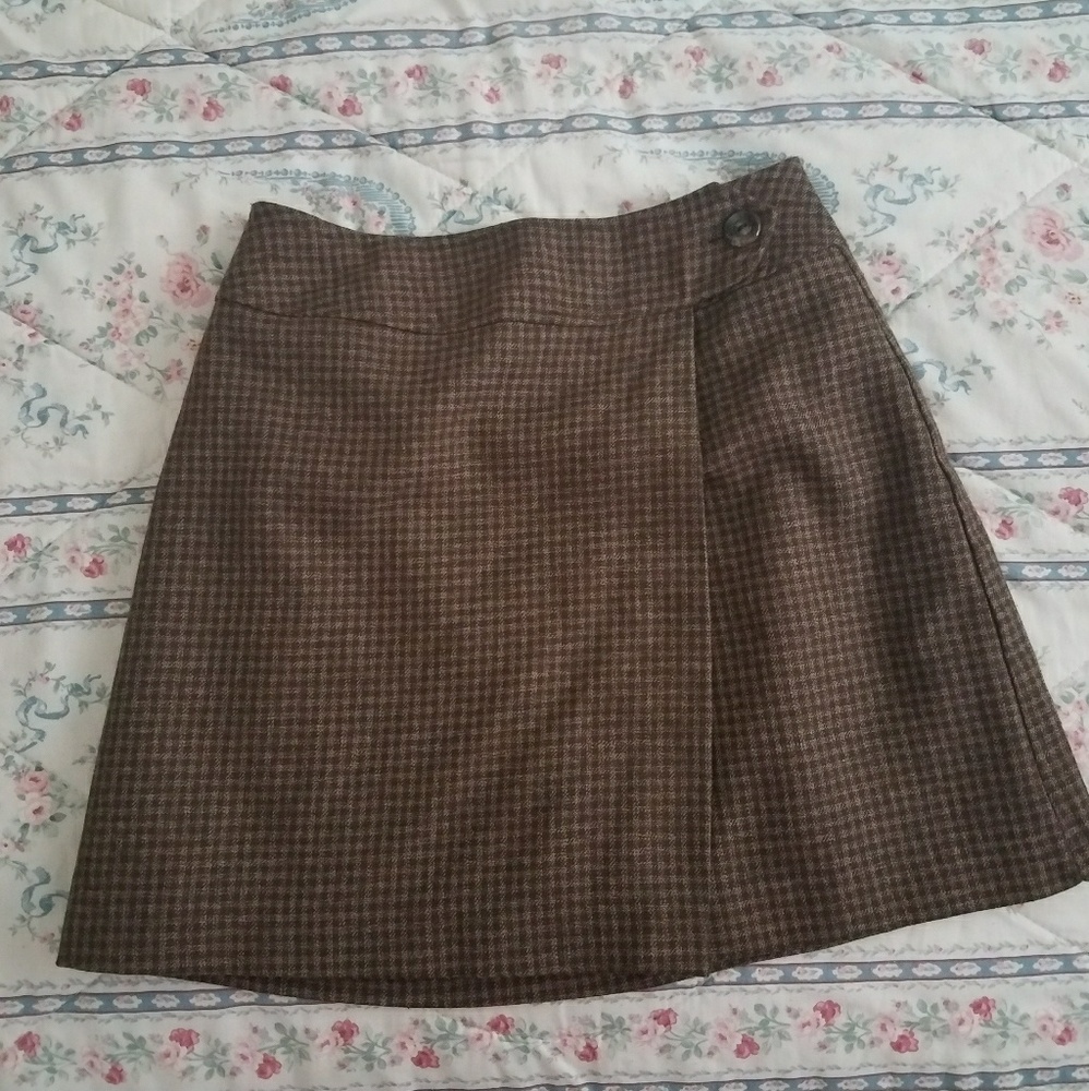 vintage brown plad skirt