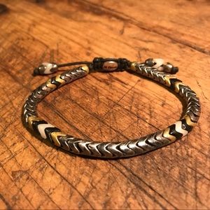 M.Cohen sterling silver and African glass bracelet