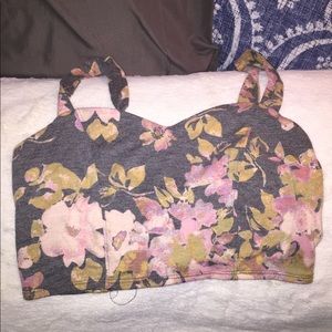 Floral Crop Top w/ Back Detail