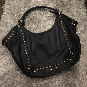 Vince Camuto Black Leather Gold Studded Purse