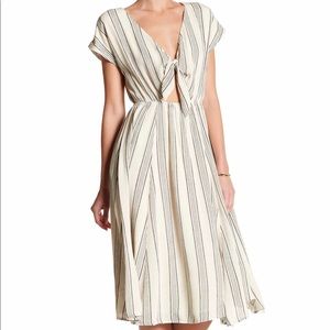 June & Hudson Cutout Striped Dress