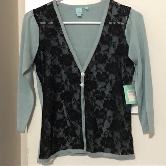 shushu Sweaters - 100% Silk Lace Cardigan Size S