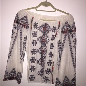 Love Sam off the shoulder embroidered top
