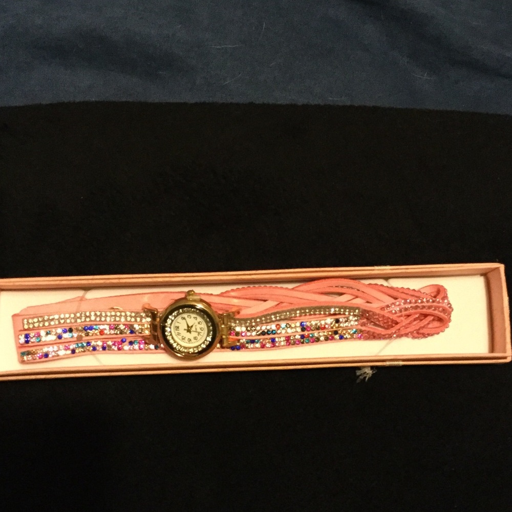 Pink wrap around watch