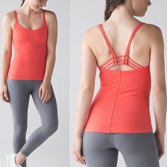 lululemon athletica Tops - Lulu🍋 Sunset Flow tank in tangerine Sz 10