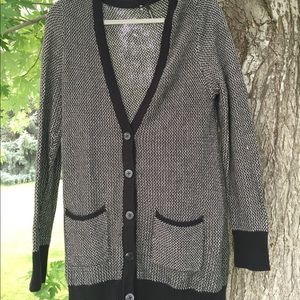 Maurices black and white long cardigan