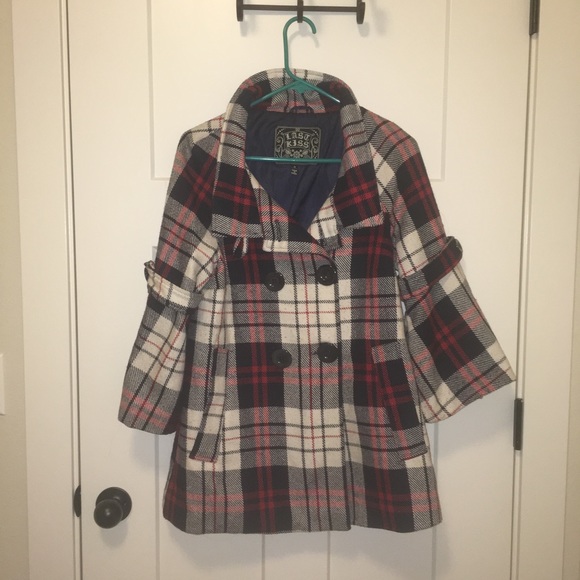 Steve Madden Jackets & Blazers - Last Kiss Plaid Peacoat