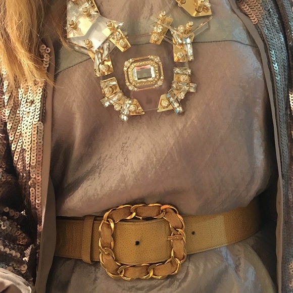 Vintage silver taffeta backless evening gown dress S - Picture 4 of 5