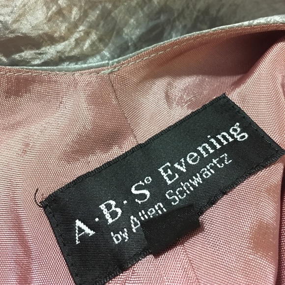 Vintage silver taffeta backless evening gown dress S - Picture 5 of 5