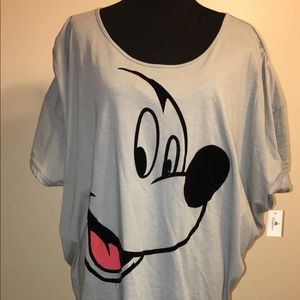 New Mickey Mouse Disney Women's Top W/Bow XL NWT