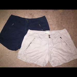 Navy blue and Tan shorts