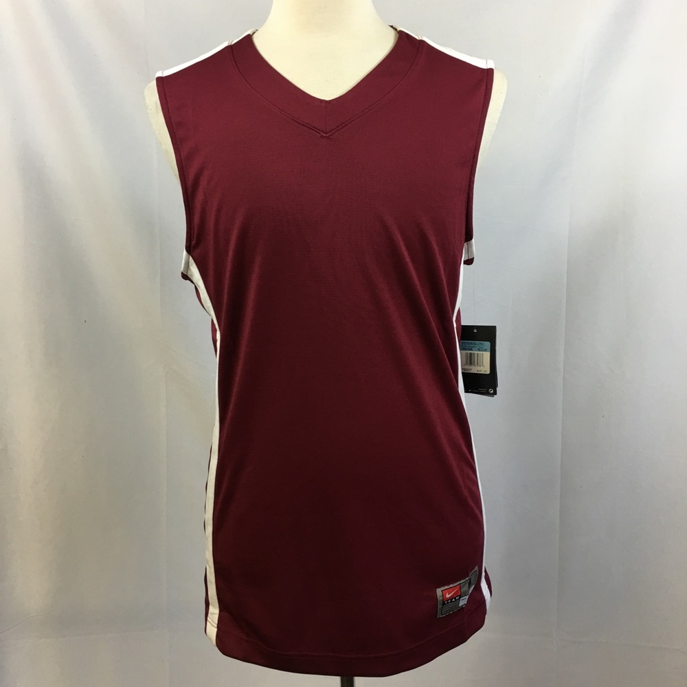 New Nike burgundy jersey tank top Cardinal M