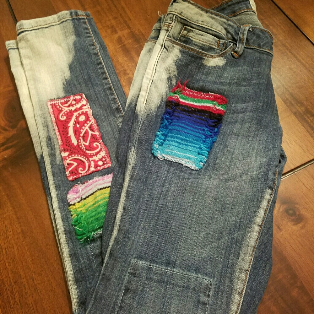 Free People Patchwork Skinny Jean