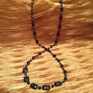 Extra long Necklace and Earrings