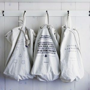 West Elm canvas laundry bag
