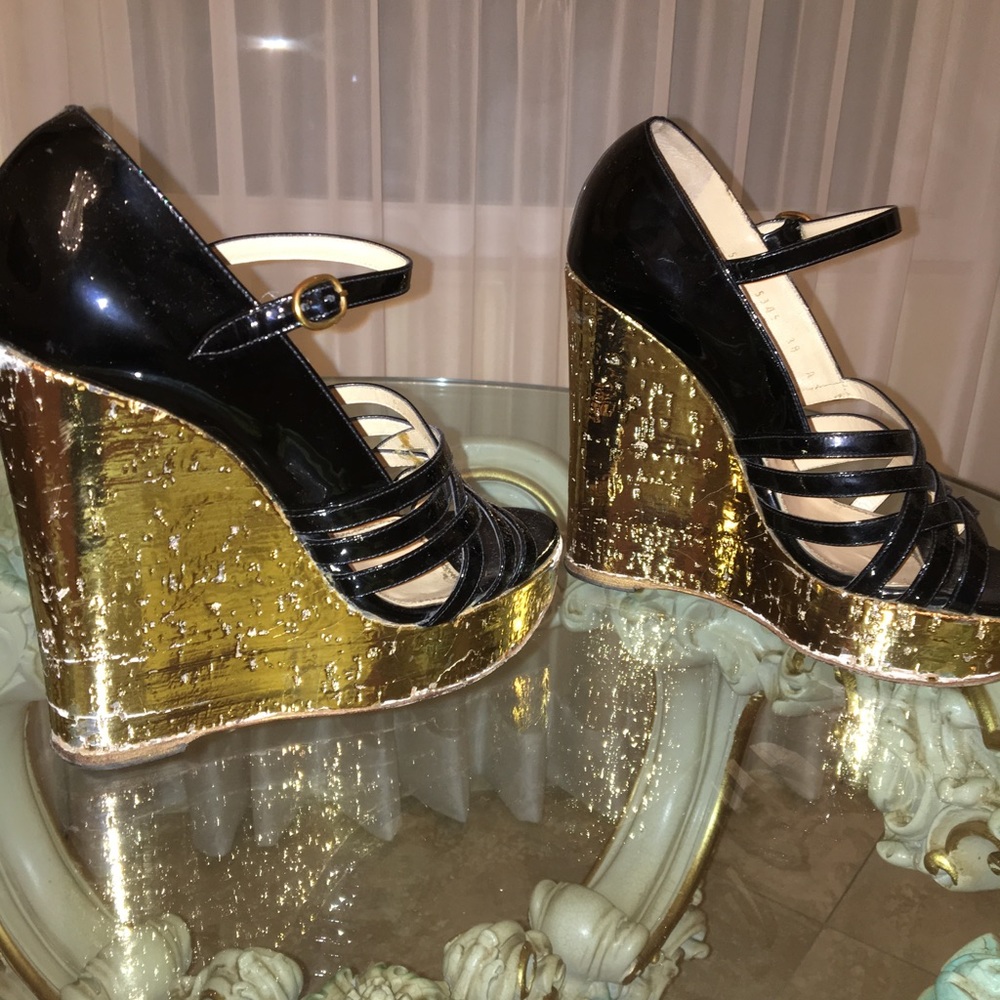 Yves Saint Laurent Patent Leather Strappy Sandals
