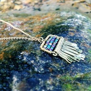 "Spangled Spirit"- Beaded Brass Necklace