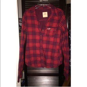Red Hollister plaid flannel