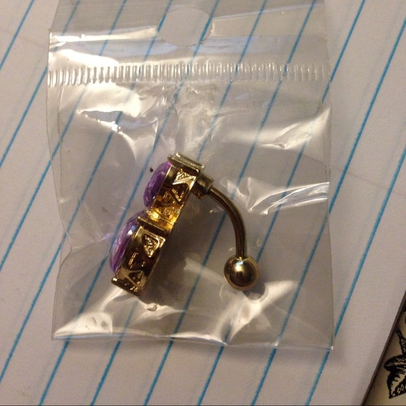 Double heart belly button ring - Picture 2 of 2