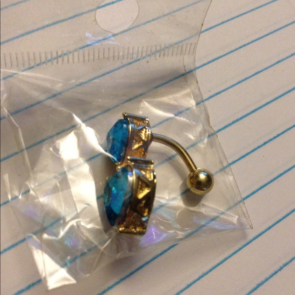 Double heart belly button ring - Picture 2 of 2