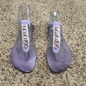 Beautiful purple with gold chain links sandals