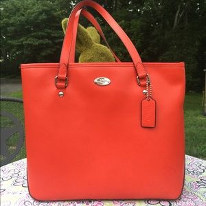 Orange Coach Leather Handbag