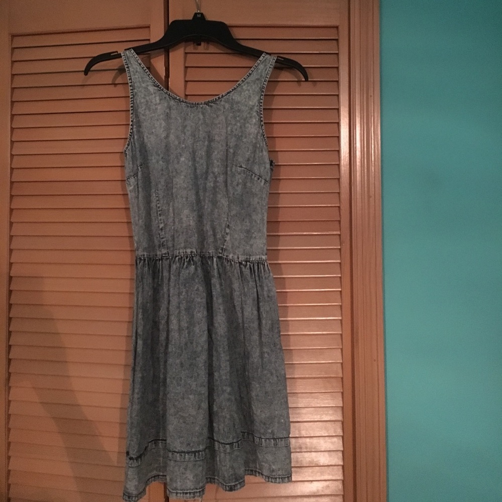 Charlotte Russe Lace Up Back Jean Dress
