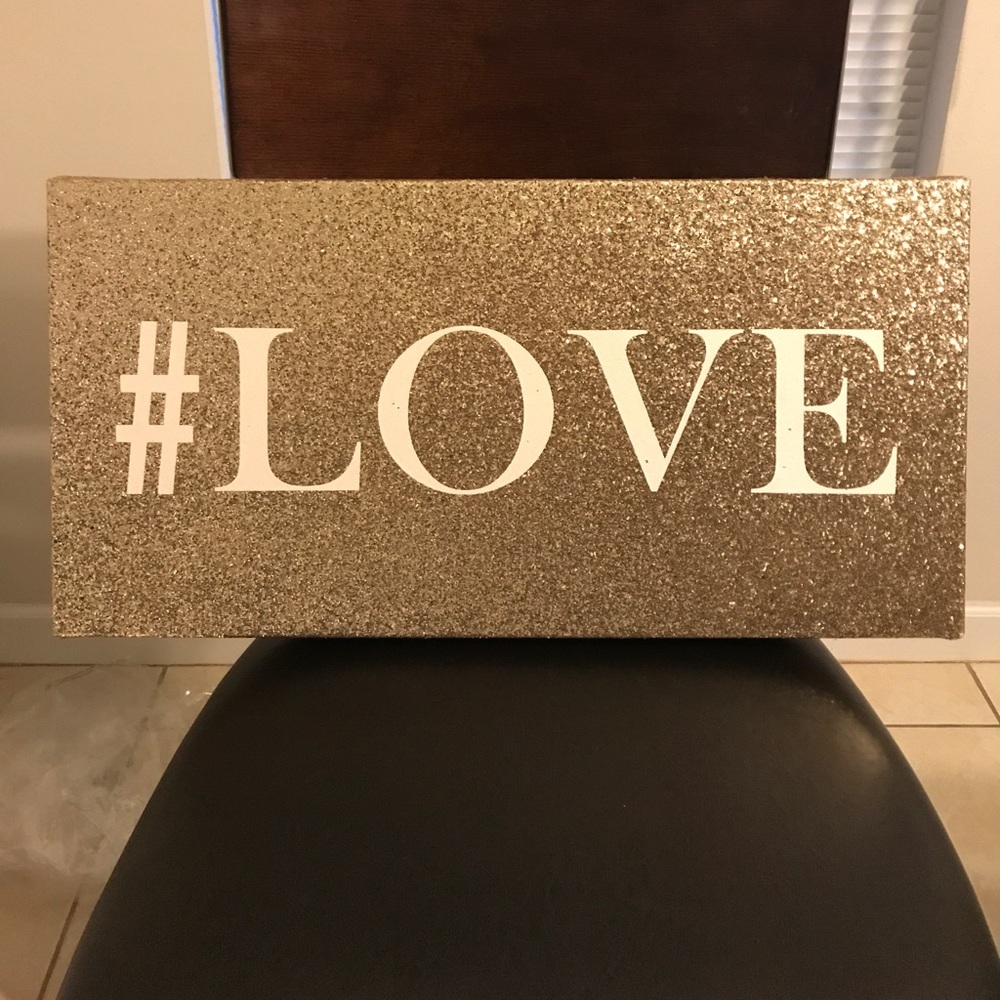 Hashtag L O V E Sparkling wall Art