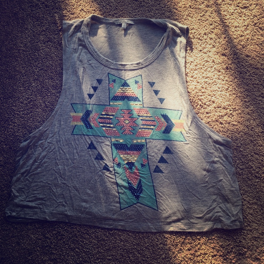 Tribal multi-colored loose tank top.