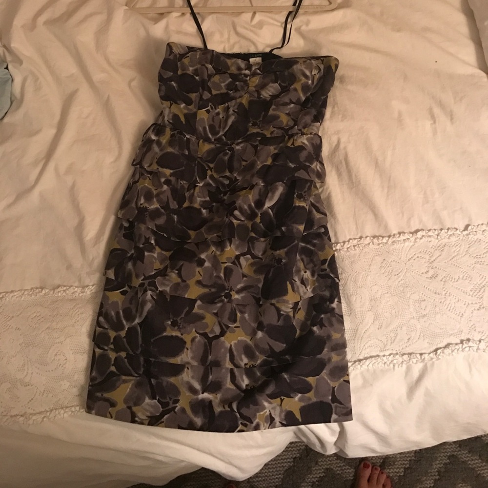 J. Crew size 2 floral strapless dress