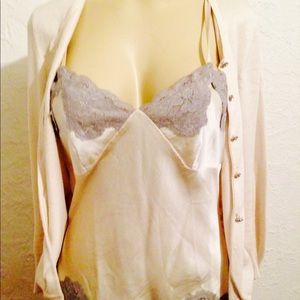 Express Cashmere & Silk camisole/cardigan  set