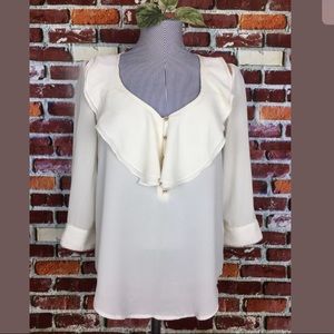 ANTHROPOLOGIE HD in Paris Cream Sheer Ruffle