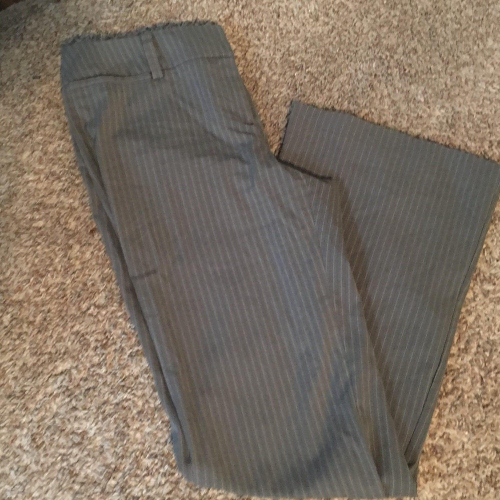 Grey with white and black pinstripes