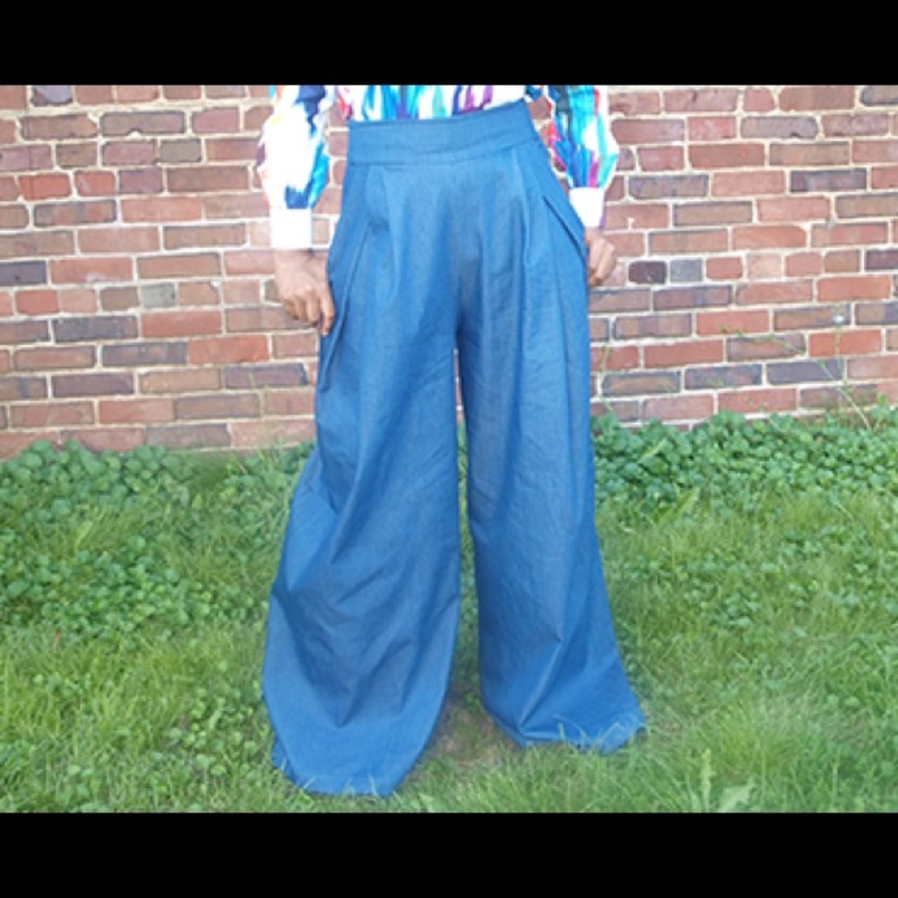 Denim Hi Waist Pants